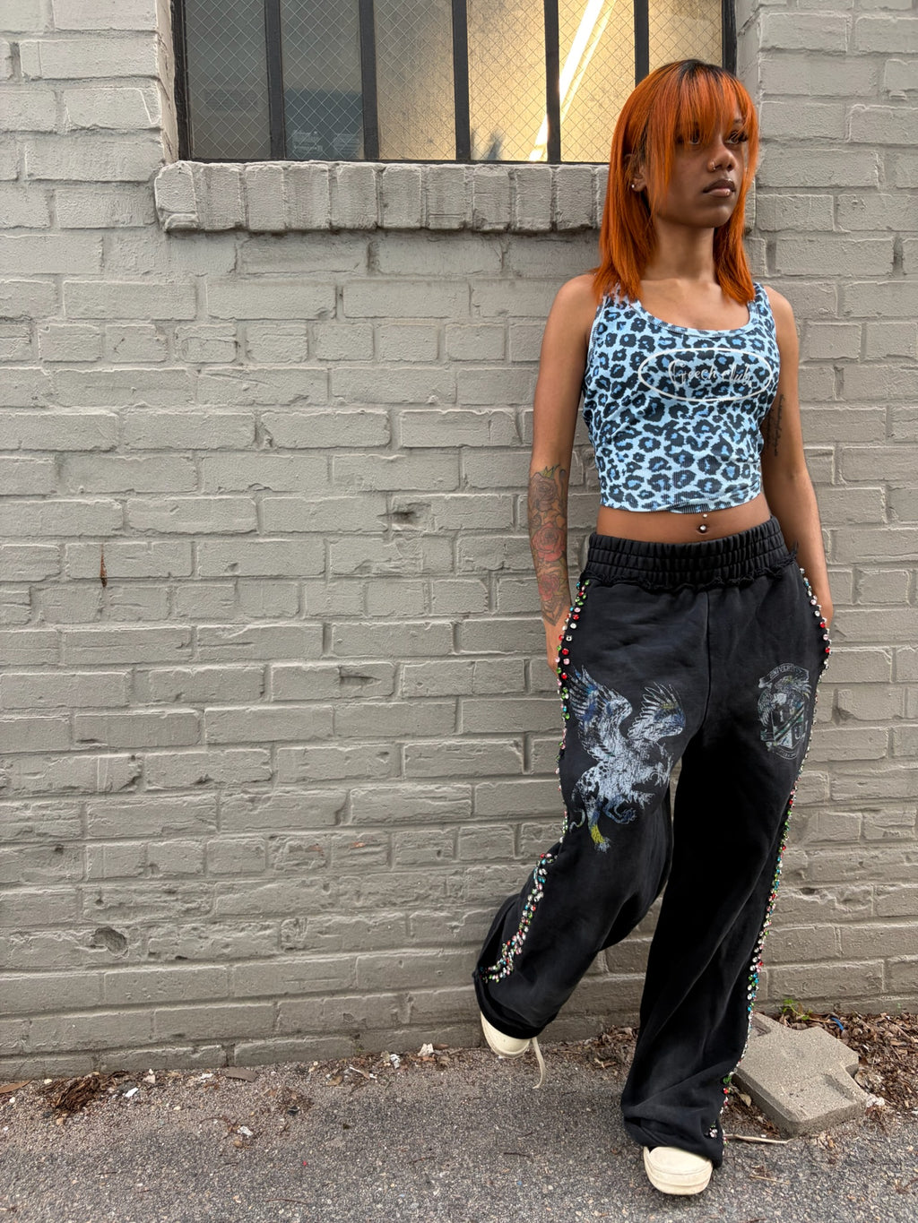 Blue Cheetah Print Tank Top