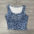 Blue Cheetah Print Tank Top